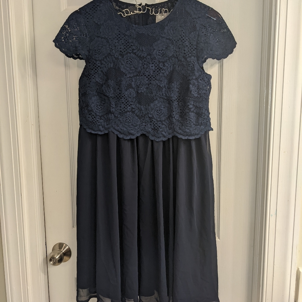 ASOS Maternity Skater Dress With Lace Crop Top - Navy / US 6